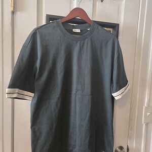 Burberry Dark Green Tee with White Stripes